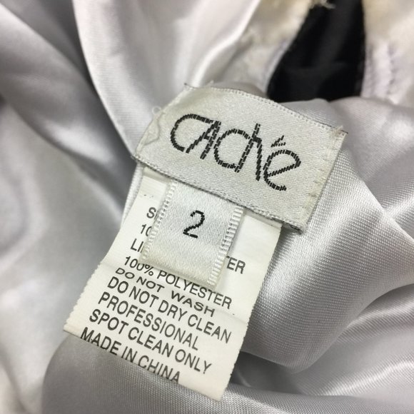 Cache Maxi Dress Size 2 Womans Blue Black Satin Open Back Cut Out Evening Y2K - Picture 8 of 15